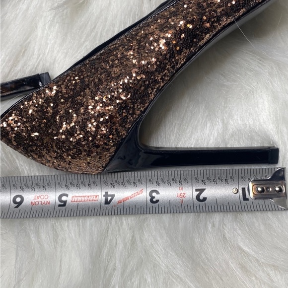 Nine West Rose Gold Glitter Pointed Toe Pumps Size 6.5 - Picture 6 of 7